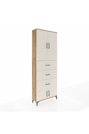 Arges Dolap 3 Raflı 3 Çekmeceli 4 Kapaklı 88x30x243 Çam-Aytaşı