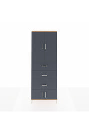 Arges Dolap 3 Raflı 3 Çekmeceli 4 Kapaklı 88x30x243 Çam-Antrasit