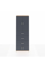 Arges Dolap 3 Raflı 3 Çekmeceli 4 Kapaklı 88x30x243