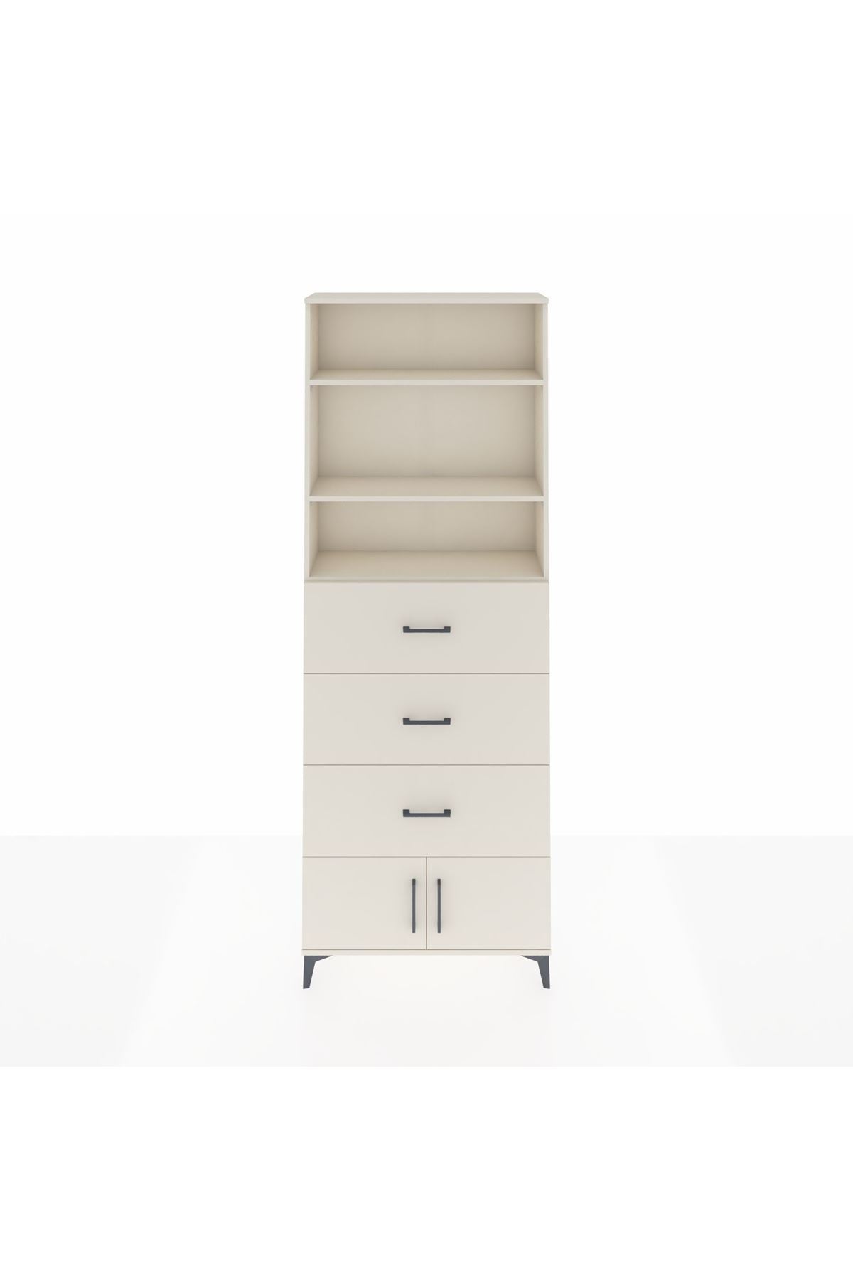 Arges Dolap 3 Raflı 3 Çekmeceli 2 Kapaklı 88x30x243 Aytaşı-Aytaşı