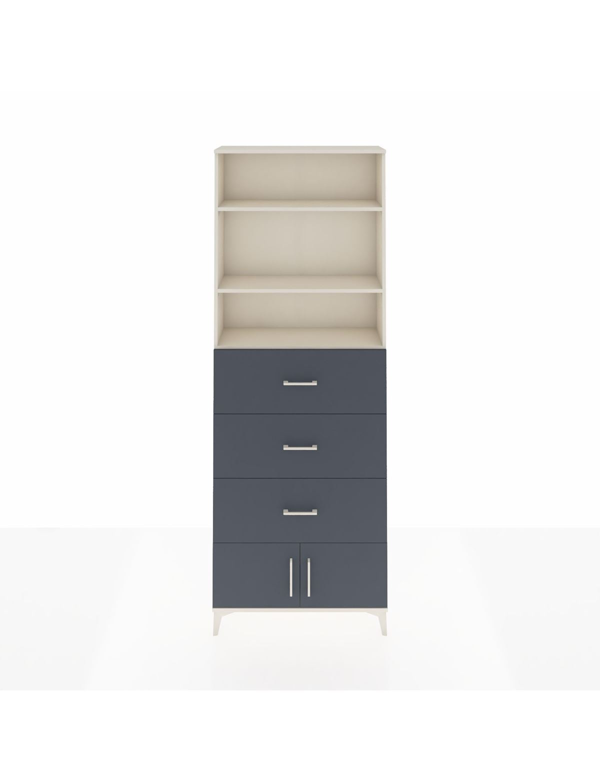 Arges Dolap 3 Raflı 3 Çekmeceli 2 Kapaklı 88x30x243 Aytaşı-Antrasit