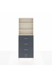 Arges Dolap 3 Raflı 3 Çekmeceli 2 Kapaklı 88x30x243 Aytaşı-Antrasit