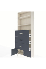 Arges Dolap 3 Raflı 3 Çekmeceli 2 Kapaklı 88x30x243 Aytaşı-Antrasit