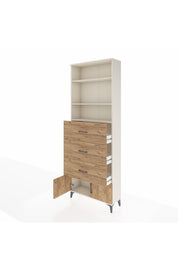 Arges Dolap 3 Raflı 3 Çekmeceli 2 Kapaklı 88x30x243 Aytaşı-Çam