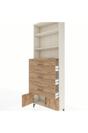 Arges Dolap 3 Raflı 3 Çekmeceli 2 Kapaklı 88x30x243 Aytaşı-Çam