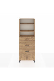 Arges Dolap 3 Raflı 3 Çekmeceli 2 Kapaklı 88x30x243 Çam-Çam