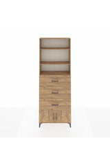 Arges Dolap 3 Raflı 3 Çekmeceli 2 Kapaklı 88x30x243