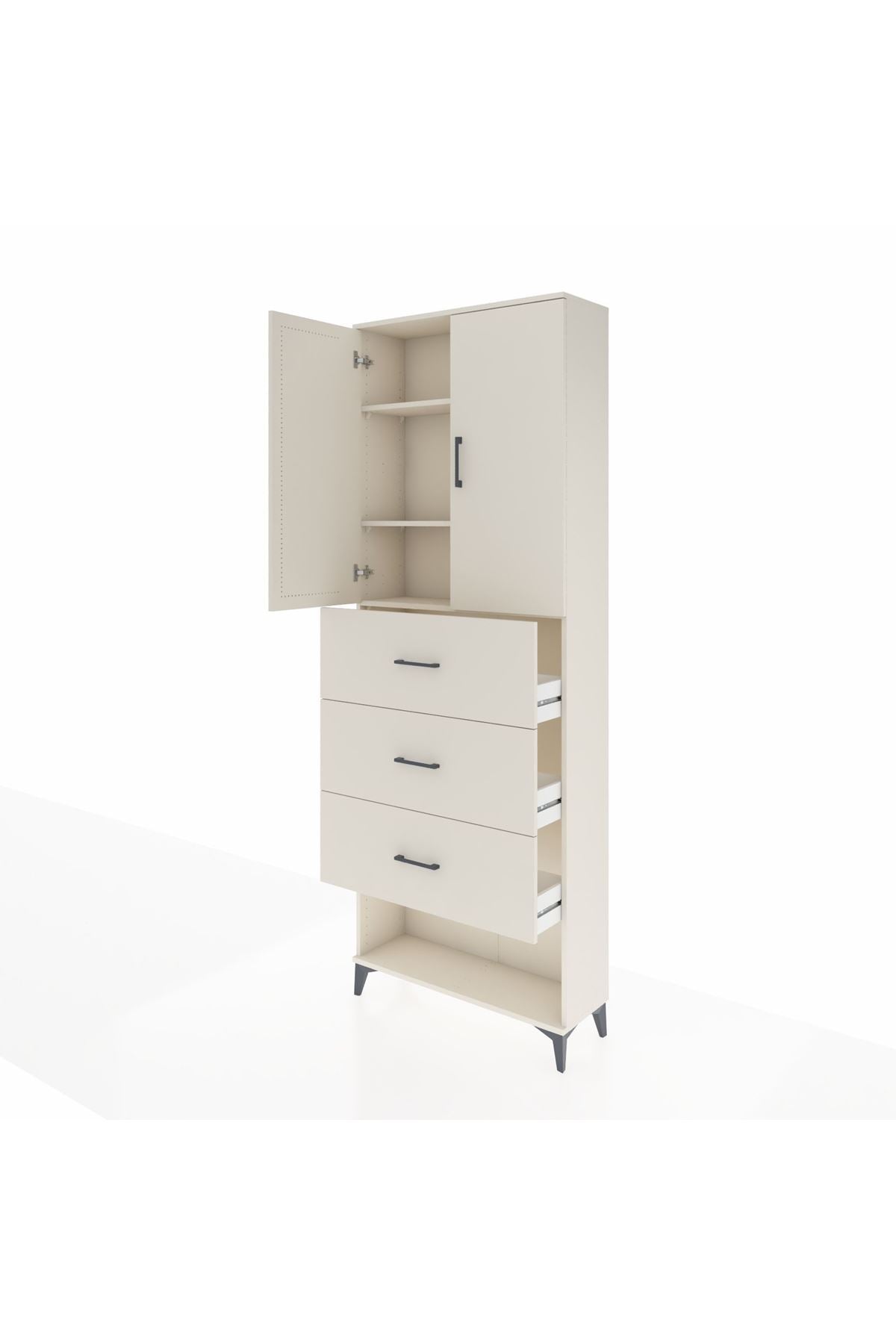 Arges Dolap 3 Raflı 3 Çekmeceli 2 Kapaklı 88x30x243 Aytaşı-Aytaşı