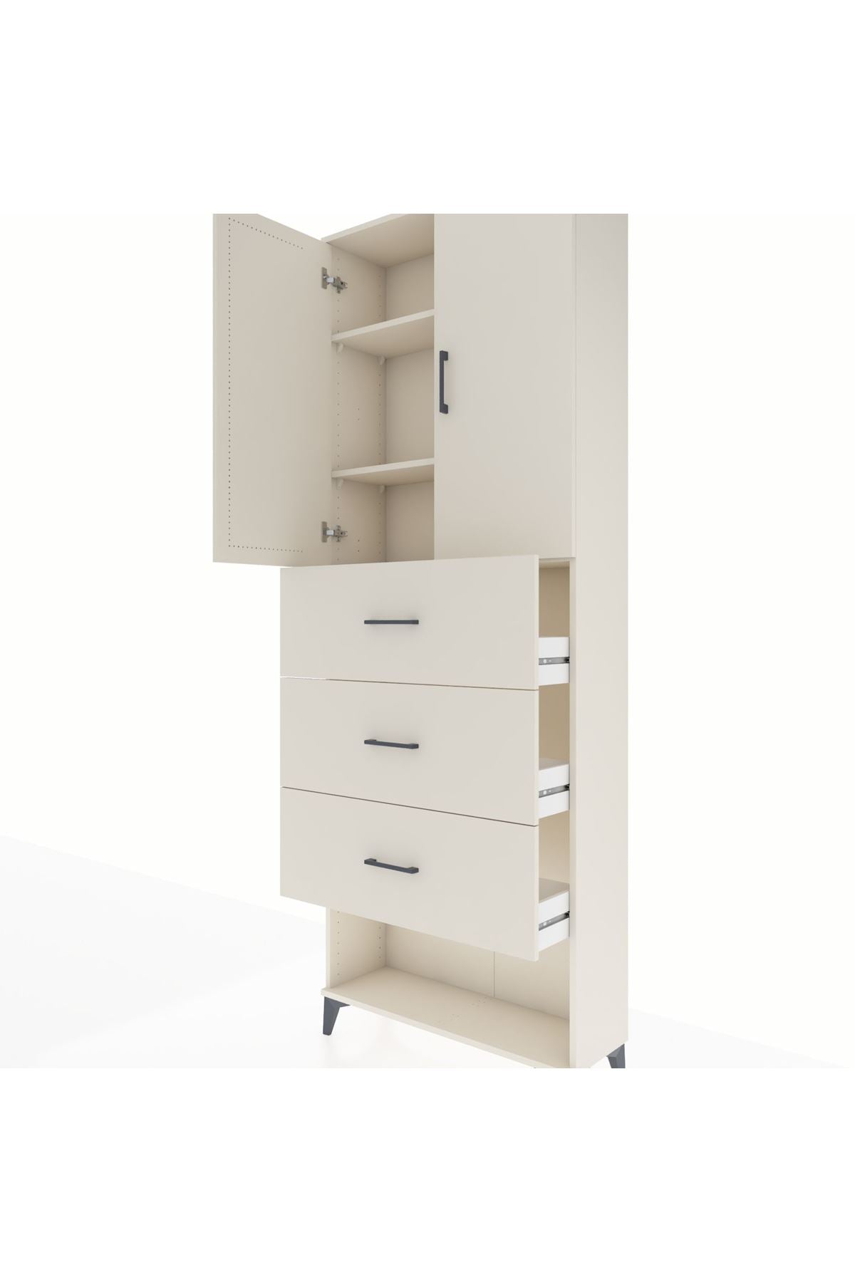 Arges Dolap 3 Raflı 3 Çekmeceli 2 Kapaklı 88x30x243 Aytaşı-Aytaşı