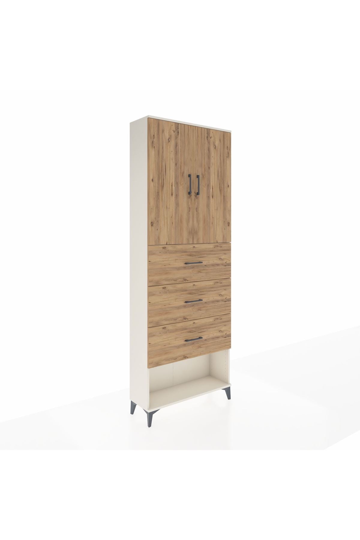 Arges Dolap 3 Raflı 3 Çekmeceli 2 Kapaklı 88x30x243 Aytaşı-Çam