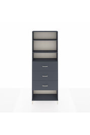 Arges Dolap 3 Raflı 3 Çekmeceli 88x30x243 Antrasit-Antrasit