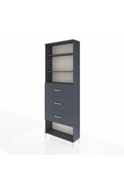 Arges Dolap 3 Raflı 3 Çekmeceli 88x30x243 Antrasit-Antrasit