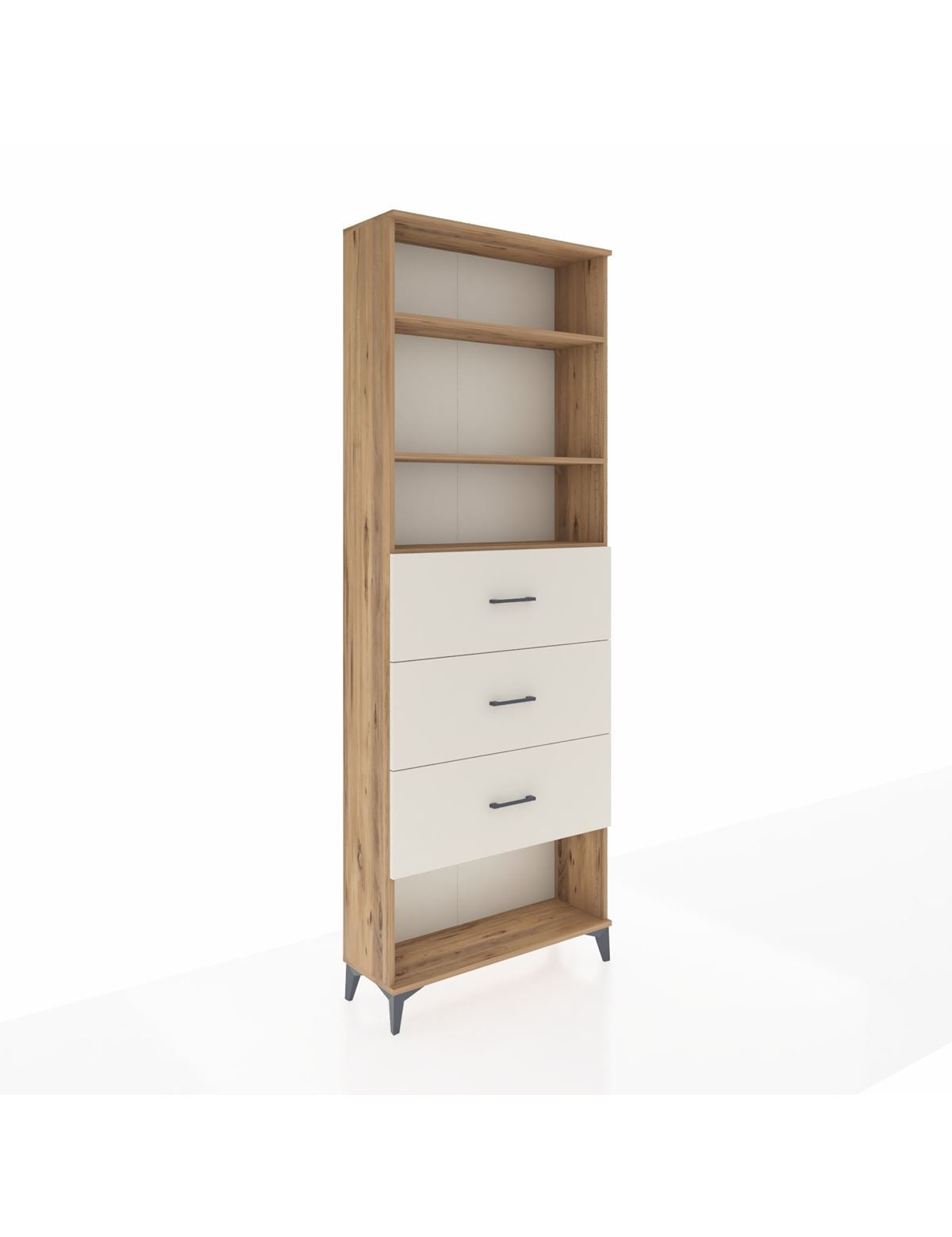 Arges Dolap 3 Raflı 3 Çekmeceli 88x30x243 Çam-Aytaşı