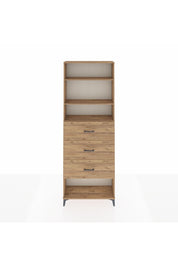 Arges Dolap 3 Raflı 3 Çekmeceli 88x30x243 Çam-Çam