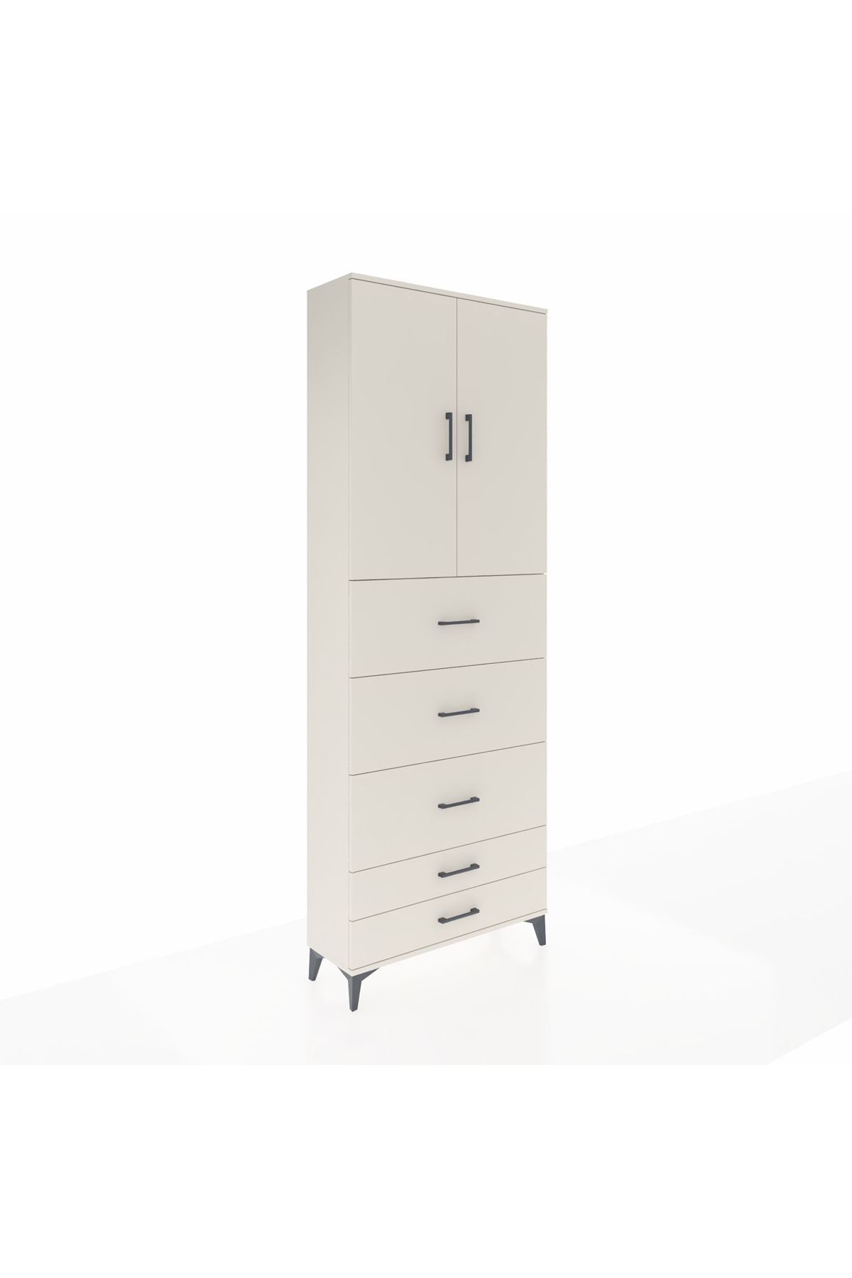 Arges Dolap 3 Raflı 5 Çekmeceli 2 Kapaklı 88x30x243 Aytaşı-Aytaşı