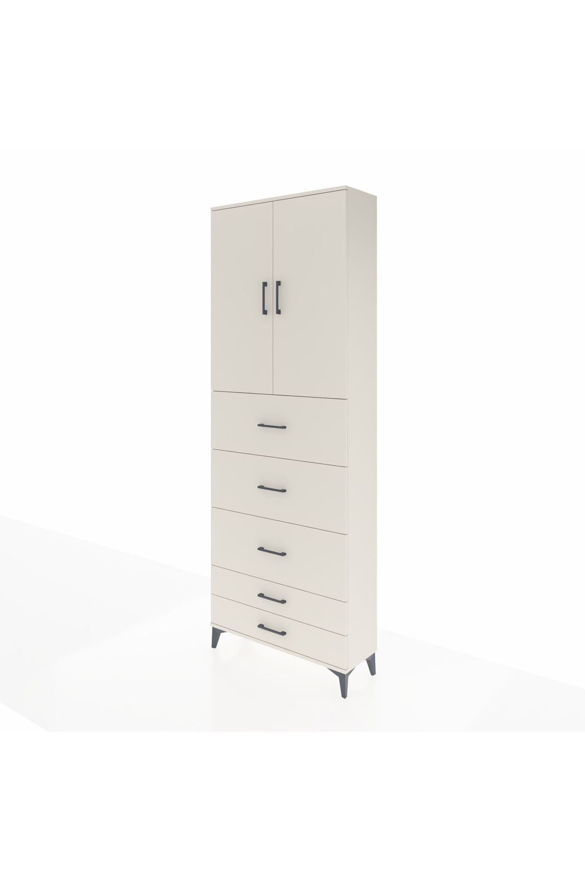 Arges Dolap 3 Raflı 5 Çekmeceli 2 Kapaklı 88x30x243 Aytaşı-Aytaşı