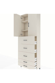 Arges Dolap 3 Raflı 5 Çekmeceli 2 Kapaklı 88x30x243 Aytaşı-Aytaşı