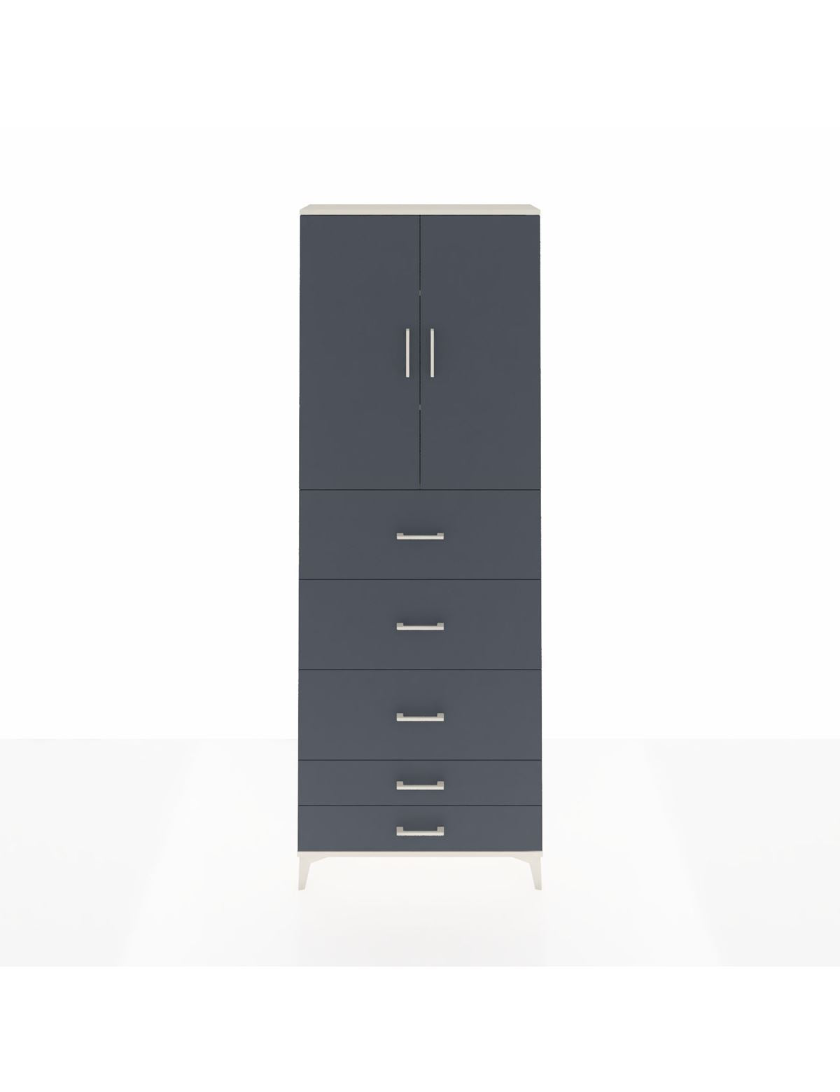 Arges Dolap 3 Raflı 5 Çekmeceli 2 Kapaklı 88x30x243 Aytaşı-Antrasit