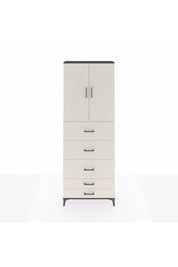 Arges Dolap 3 Raflı 5 Çekmeceli 2 Kapaklı 88x30x243 Antrasit-Aytaşı