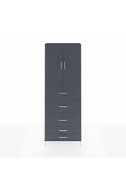 Arges Dolap 3 Raflı 5 Çekmeceli 2 Kapaklı 88x30x243 Antrasit-Antrasit