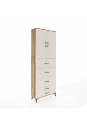 Arges Dolap 3 Raflı 5 Çekmeceli 2 Kapaklı 88x30x243 Çam-Aytaşı