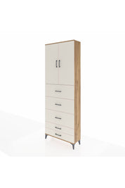 Arges Dolap 3 Raflı 5 Çekmeceli 2 Kapaklı 88x30x243 Çam-Aytaşı