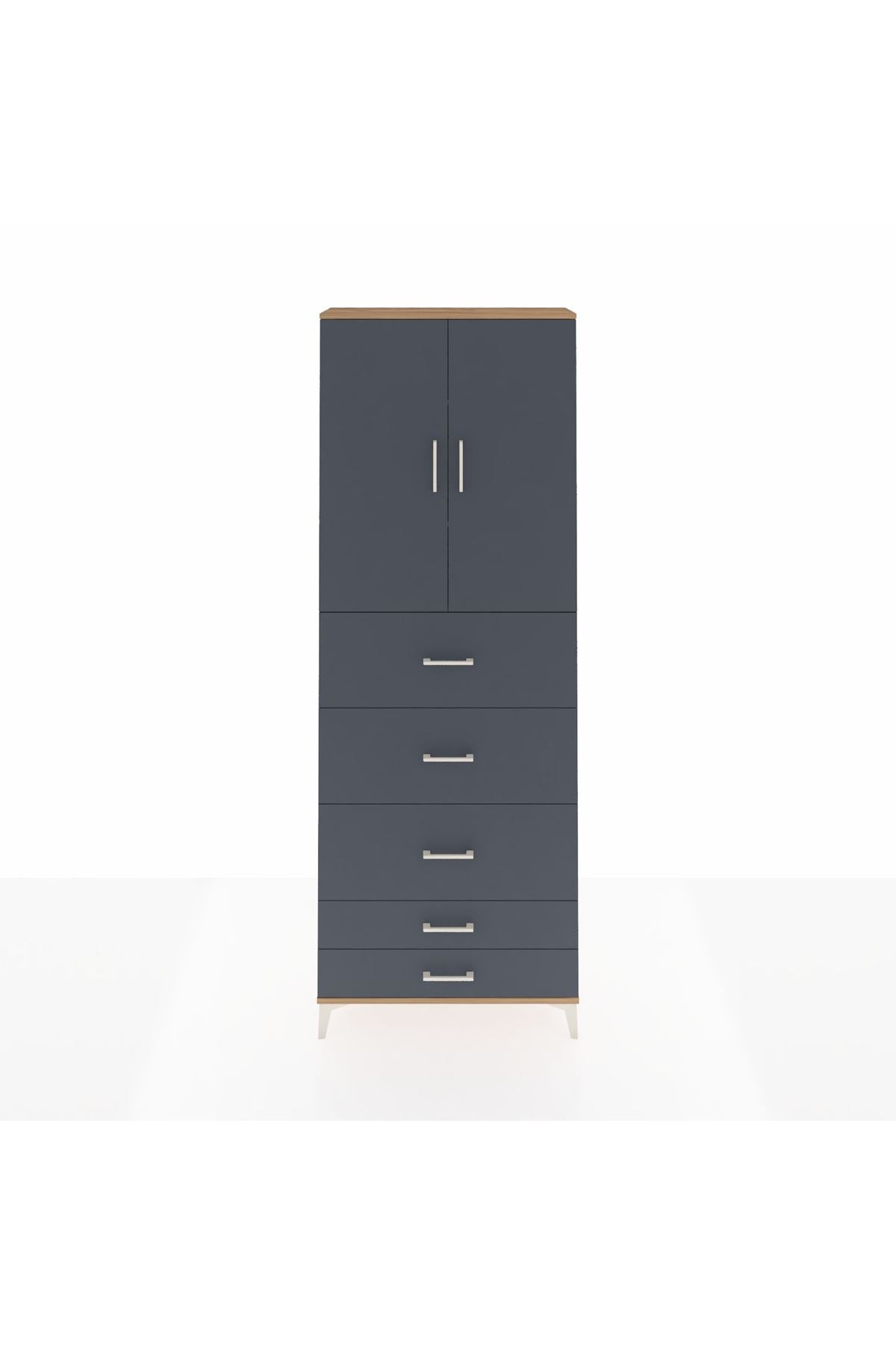 Arges Dolap 3 Raflı 5 Çekmeceli 2 Kapaklı 88x30x243 - S33M205V8A