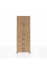 Arges Dolap 3 Raflı 5 Çekmeceli 2 Kapaklı 88x30x243