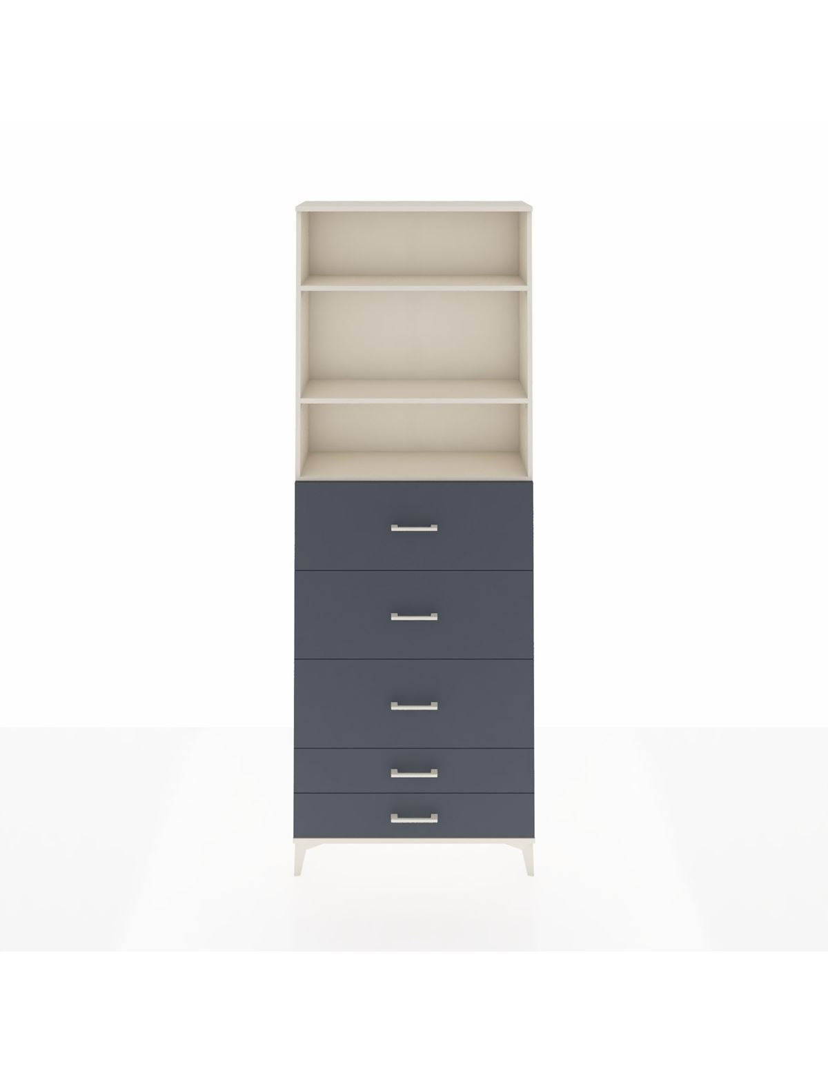 Arges Dolap 3 Raflı 5 Çekmeceli 88x30x243 Aytaşı-Antrasit