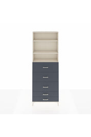 Arges Dolap 3 Raflı 5 Çekmeceli 88x30x243 Aytaşı-Antrasit