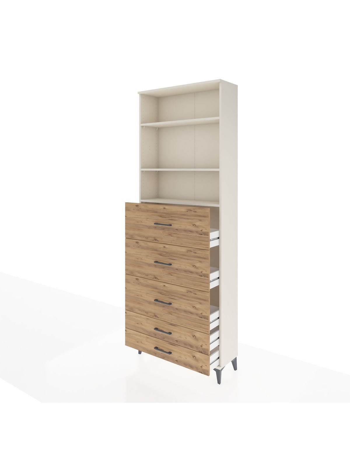 Arges Dolap 3 Raflı 5 Çekmeceli 88x30x243 - S33M206V3A
