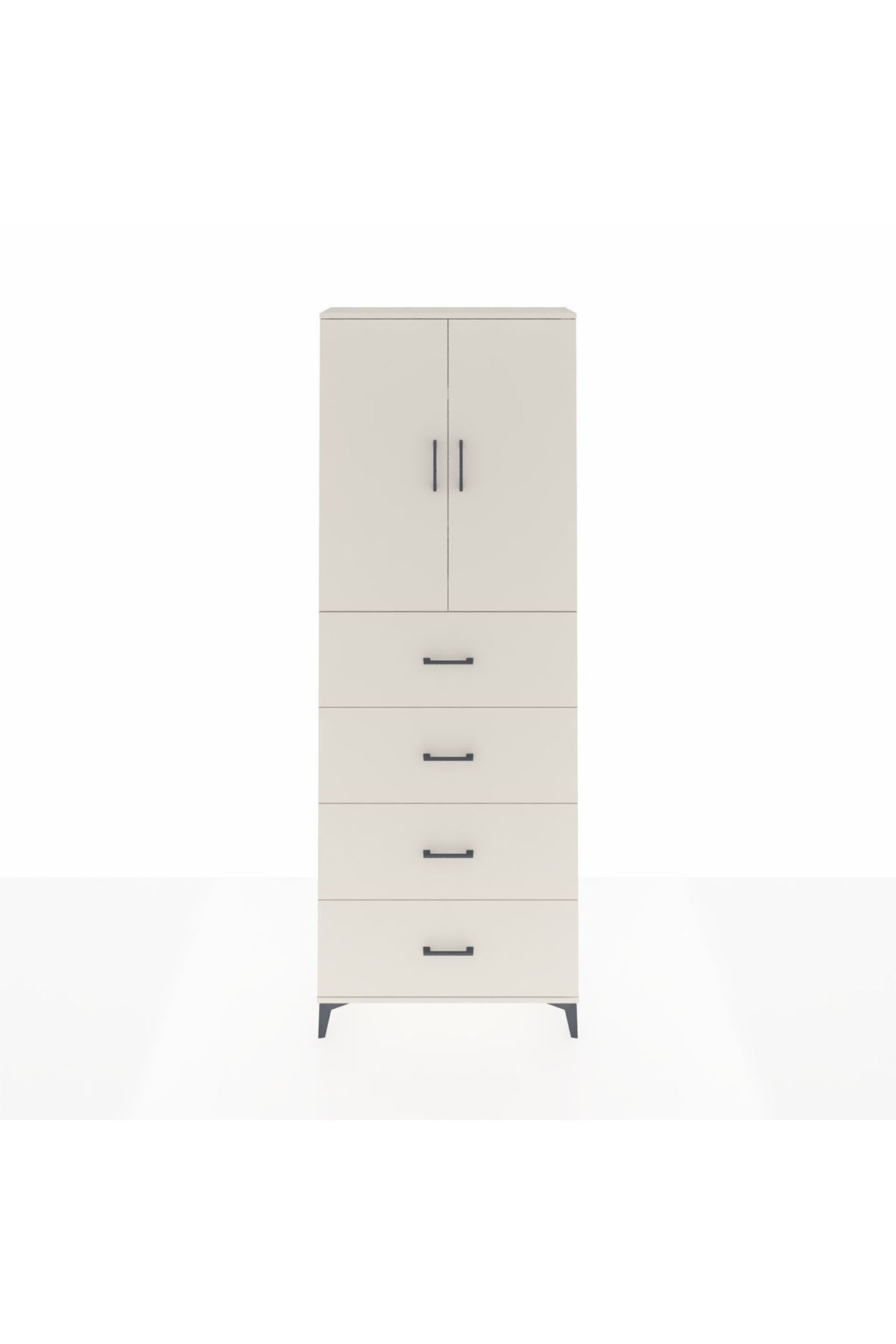 Arges Dolap 3 Raflı 4 Çekmeceli 2 Kapaklı 88x30x243 Aytaşı-Aytaşı