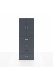 Arges Dolap 3 Raflı 4 Çekmeceli 2 Kapaklı 88x30x243 Antrasit-Antrasit