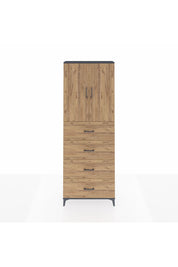 Arges Dolap 3 Raflı 4 Çekmeceli 2 Kapaklı 88x30x243 Antrasit-Çam