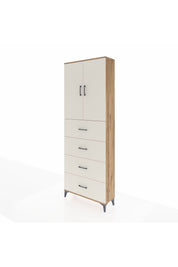 Arges Dolap 3 Raflı 4 Çekmeceli 2 Kapaklı 88x30x243 Çam-Aytaşı