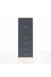 Arges Dolap 3 Raflı 4 Çekmeceli 2 Kapaklı 88x30x243 Çam-Antrasit