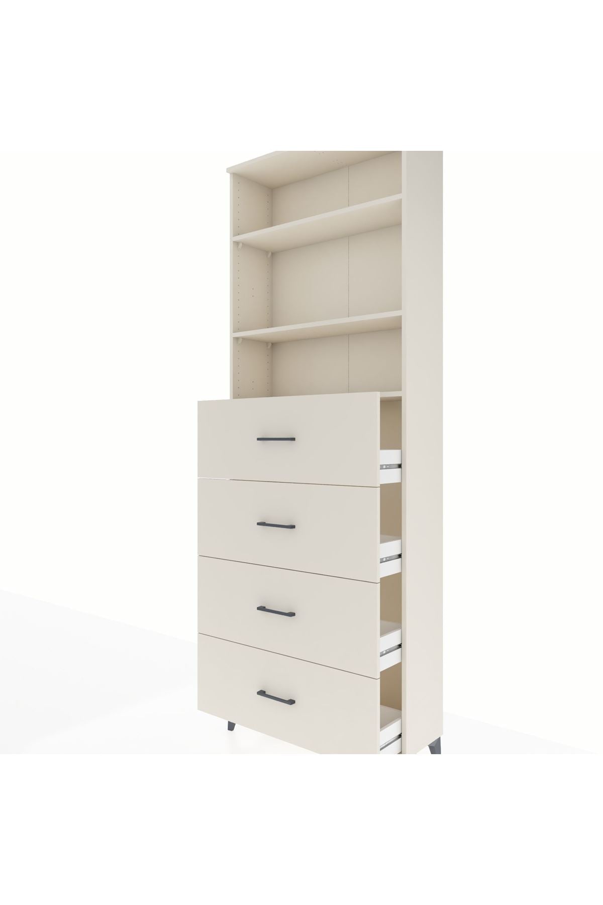 Arges Dolap 3 Raflı 4 Çekmeceli 88x30x243 Aytaşı-Aytaşı