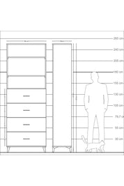 Arges Dolap 3 Raflı 4 Çekmeceli 88x30x243 Aytaşı-Aytaşı