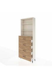 Arges Dolap 3 Raflı 4 Çekmeceli 88x30x243 Aytaşı-Çam