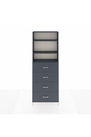 Arges Dolap 3 Raflı 4 Çekmeceli 88x30x243 Antrasit-Antrasit