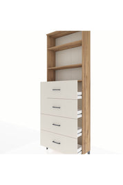 Arges Dolap 3 Raflı 4 Çekmeceli 88x30x243 Çam-Aytaşı