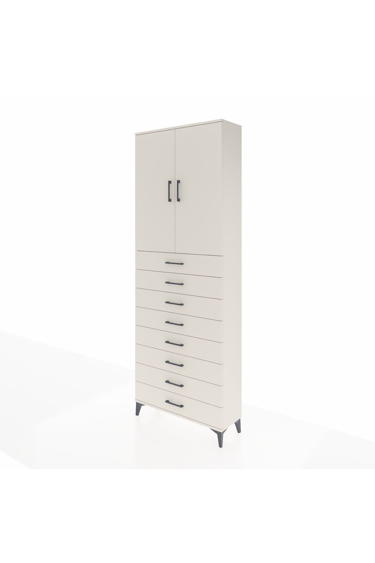 Arges Dolap 3 Raflı 8 Çekmeceli 2 Kapaklı 88x30x243 Aytaşı-Aytaşı