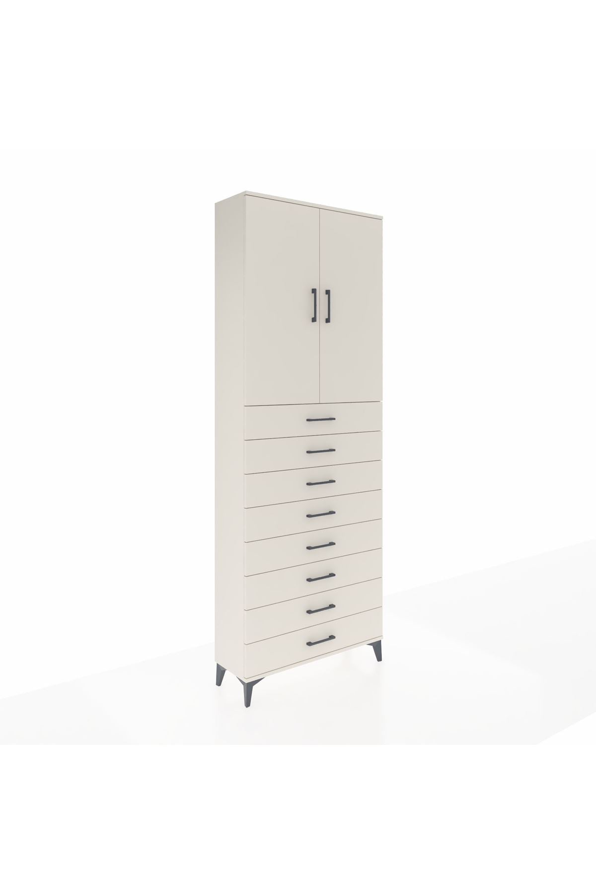 Arges Dolap 3 Raflı 8 Çekmeceli 2 Kapaklı 88x30x243 Aytaşı-Aytaşı