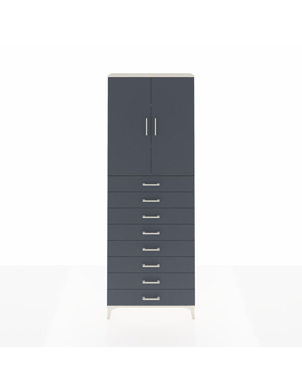 Arges Dolap 3 Raflı 8 Çekmeceli 2 Kapaklı 88x30x243 Aytaşı-Antrasit