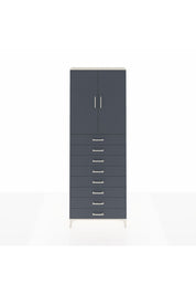 Arges Dolap 3 Raflı 8 Çekmeceli 2 Kapaklı 88x30x243 Aytaşı-Antrasit