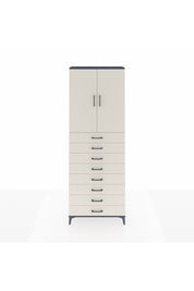 Arges Dolap 3 Raflı 8 Çekmeceli 2 Kapaklı 88x30x243 Antrasit-Aytaşı