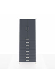 Arges Dolap 3 Raflı 8 Çekmeceli 2 Kapaklı 88x30x243 Antrasit-Antrasit