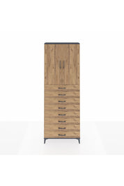 Arges Dolap 3 Raflı 8 Çekmeceli 2 Kapaklı 88x30x243 Antrasit-Çam