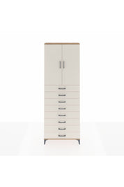 Arges Dolap 3 Raflı 8 Çekmeceli 2 Kapaklı 88x30x243 Çam-Aytaşı