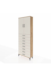 Arges Dolap 3 Raflı 8 Çekmeceli 2 Kapaklı 88x30x243 Çam-Aytaşı